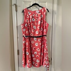 Adorable coral Elle floral dress worn once and cleaned. Size XL (16)